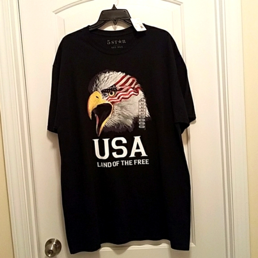 5 Star USA Land Of The Free T-Shirt. NWT